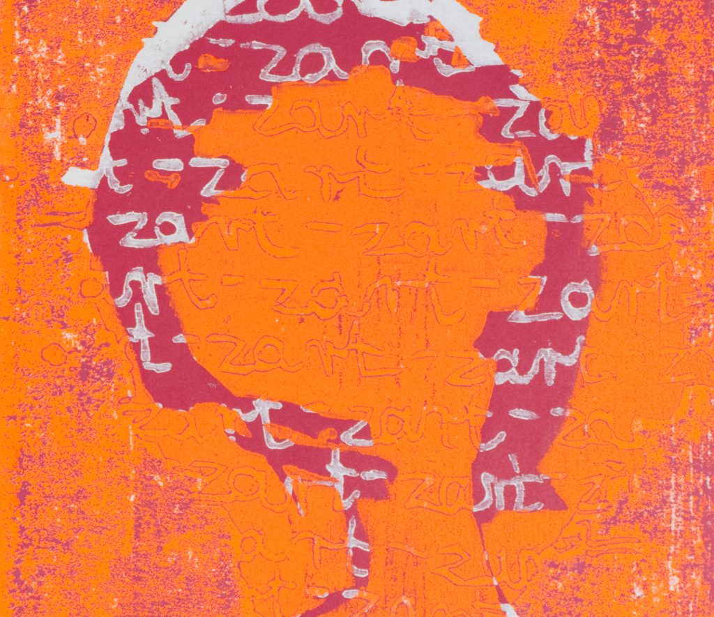 zart im kopf - holzschnitt